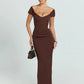V Neck Short Sleeve Sexy Maxi Dress Women Elegant Off-shoulder Backless Back Split Bodycon Club Party Long Dress