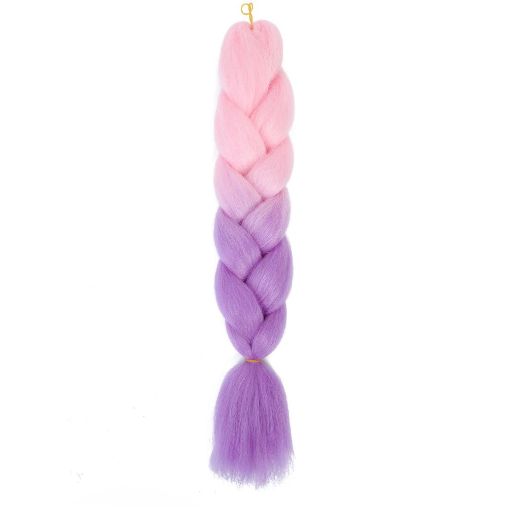 24 Inch Jumbo Braids Extensions Synthetic Braiding Hair Afro Ombre Color kanekalon Hair for Children Braid