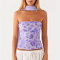 Women Y2K Sequin Tube Top with Scarf Sexy Backless Pearl Embellished Beaded Cami Bling Glitter Rhinestone Camisole
