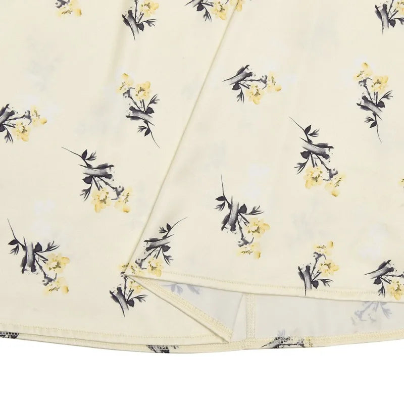 Elegant Satin Floral Dress French Style Spaghetti Strap V Neck Backless Long Dresses for Woman Clothing