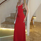 Women Sexy Maxi Dress Sleeveless Spaghetti Strap Pearl Button Decor Bodycon Dress Backless Elegant Evening Party Dress