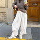 Casual Lace Trim Bloomers Women Ruffle Elastic Waist Loose Harem Trousers Lace Ankle Cuff Daily Vacation Baggy Pants