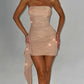 Strapless Ruffled Mini Dress Sparkling Short Cocktail Dresses Sexy Birthday Party Outfitrt Cocktail Dresses Sexy Birthday Party Outfit Women 2025