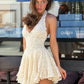 Fashion Jacquard Dress Women Halter v-Neck Backless Lace Skinny Folds Sleeveless Elegant Prom Party Chic Mini Bodycon