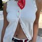 Women Cowgirl Style Studded Sleeveless Tank Top Ribbed Knit Button Front Slim Fit Vest for Summer Casual Streetwear