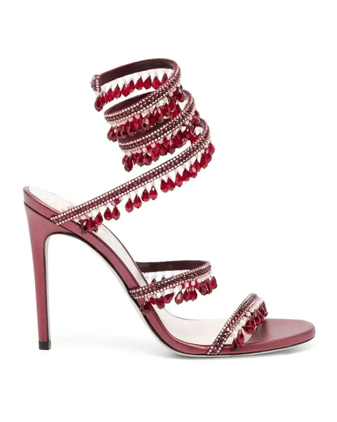 Women's New Water Diamond Sandals Fashion Tassel Crystal Shoes Sexy Banquet Party Twin Stiletto Women's Large Sandals