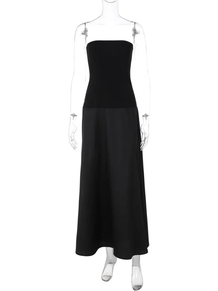 Off-shoulder Strapless Sexy Maxi Dress For Women Gown Solid Fashion Backless Sleeveless High Waist Bodycon Long Dress