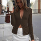 Double-ended Zipper Long Sleeve Tops for Woman Solid Slim Fitted T Shirts Autumn New Fashion Cardigan