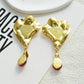 Exaggerated Metal Geometric Water Drop Dangle Earrings for Women Jewelry Gorgeous Fashion Show Statement Earrings Accessories
