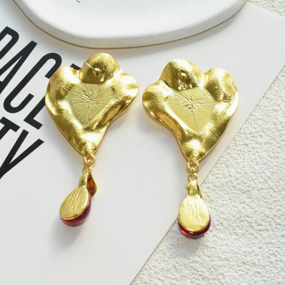 Exaggerated Metal Geometric Water Drop Dangle Earrings for Women Jewelry Gorgeous Fashion Show Statement Earrings Accessories