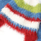 Y2K Cute Color Block Striped Bunny Ear Braid Knit Beanie For Women