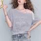 Sweet Lace Strap One-Shoulder Top, Boat Neck Short Sleeve, Casual Feminine Loose Top for Women