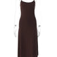 Spaghetti Strap Backless Sexy Midi Dress Women Elegant Sleeveless Bodycon Club Party Slip Long Dress Female Clothes