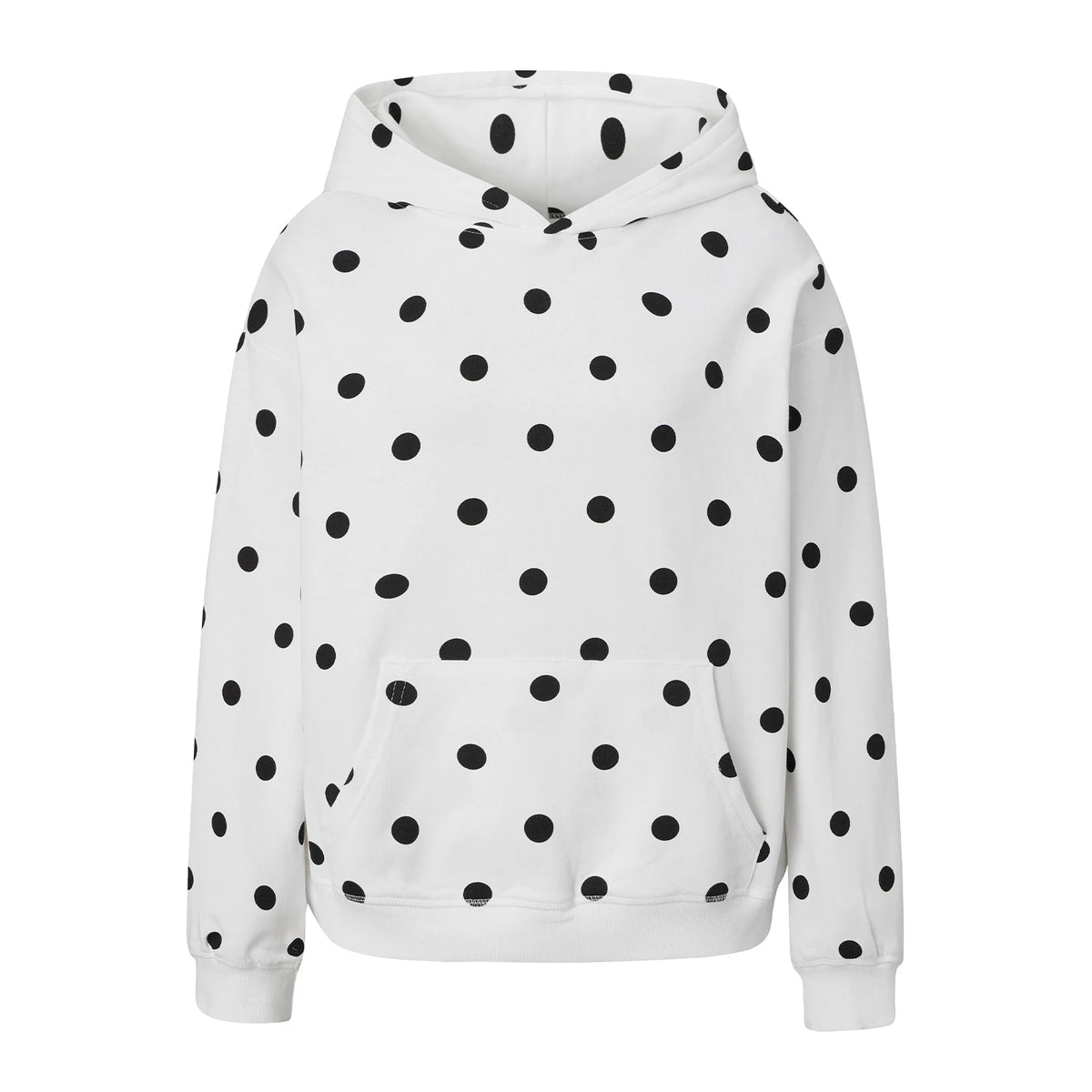 Women Polka Dot Print Oversized Hoodie Long Sleeve Kangaroo Pocket Casual Hooded Sweatshirt Autumn Daily Pullover Tops