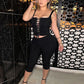 Sexy Ribbed Shorts 2 Piece Sets Women Bandage Sleeveless Tops And Skinny Shorts Fashion Lace-up Tops Two Piece Sets