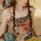 Women's Y2K Cami Top with Fairy Floral Print, Vintage Grunge Spaghetti Strap Camisole, Retro Aesthetic Sleeveless Top