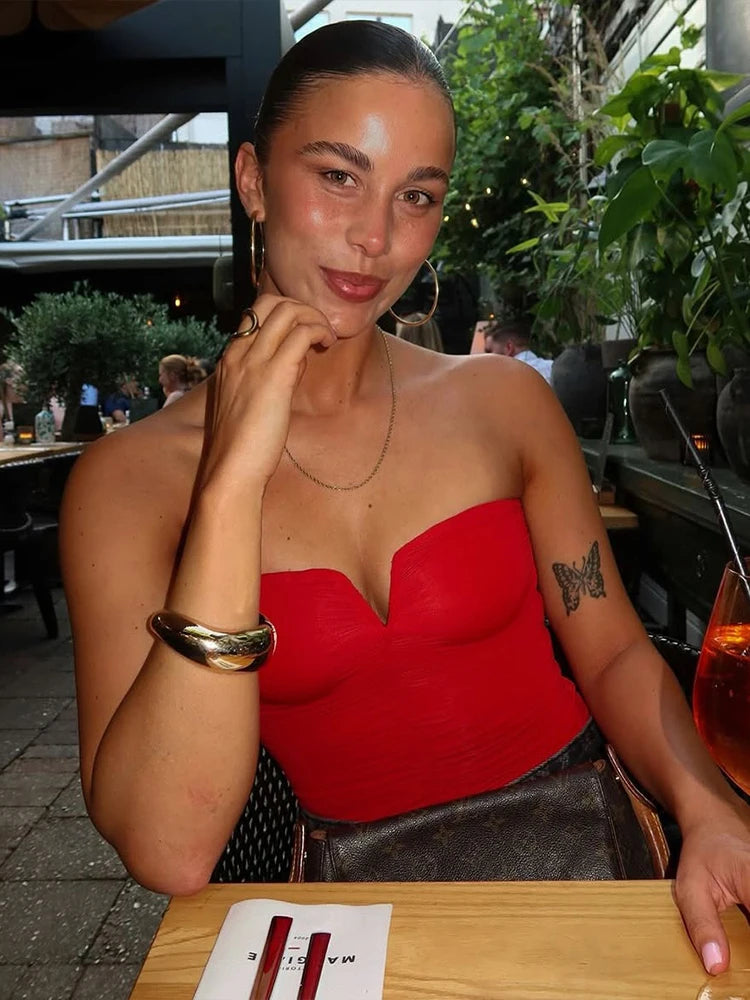 Sexy Corset Tops Women Y2K Strapless Summer Trend Skinny Midnight Daily Simple Classic Hottie High Street Mini Tops