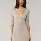 Deep V Neck Half Sleeve Sexy Mini Dress Women Elegant Bodycon Ruched Club Party Dress Female Fashion Clubwear Dresses