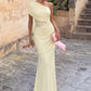 Lace One Shoulder Sexy Maxi Dress Women Elegant Diagonal Collar Sleeveless Backless Bodycon Club Party Long Dresses