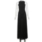 Mesh Patchwork Sheer Black Party Dresses Luxury Elegant Sleeveless Backless A-line Maxi Dress Woman Clothes