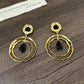 Fashion Show Alloy Golden Round Drop Dangle Earrings for Women Jewelry Baroque Style Party Dress Statement Earrings Accessories
