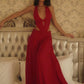 Halter Deep V Neck Backless Sexy Maxi Dress Women Elegant Off-shoulder Sleeveless Bodycon Club Party Long Dress Female