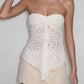 Sexy Jacquard Tank Top Women Hottie Fashion Irregular Hem See Through Ruched Stretch Elegant Trend Party Street Vest
