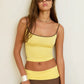 Color Blocking Design 2 Piece Set Woman Low-Neck Backless Navel Exposed Tops+Irregular Hem Long Skirts Elegant Suits