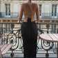 Open Back Spaghetti-strap Maxi Dress Elegant Sexy Women's Summer Dresses Black Gown Vacation Outfits