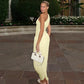 One Shoulder Pleated Long Dresses Asymmetrical Elegant Summer Dress Woman 2025 Resort Wear