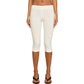 Women Basic Capri Leggings Solid Low Rise Elastic Waist Slim Knee Length Cropped Pants Y2K Casual Daily Street Trousers