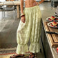 Women Sheer Floral Lace Harem Pants Elastic Drawstring Waist Ruffle Hem Loose Baggy Bloomers Beach Casual Trousers
