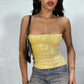 Sequin Crochet Crop Tops Women Summer Beach Knitted Smocked Camis Sparkly Glitter Backless Cover-up Crop Tops Vest