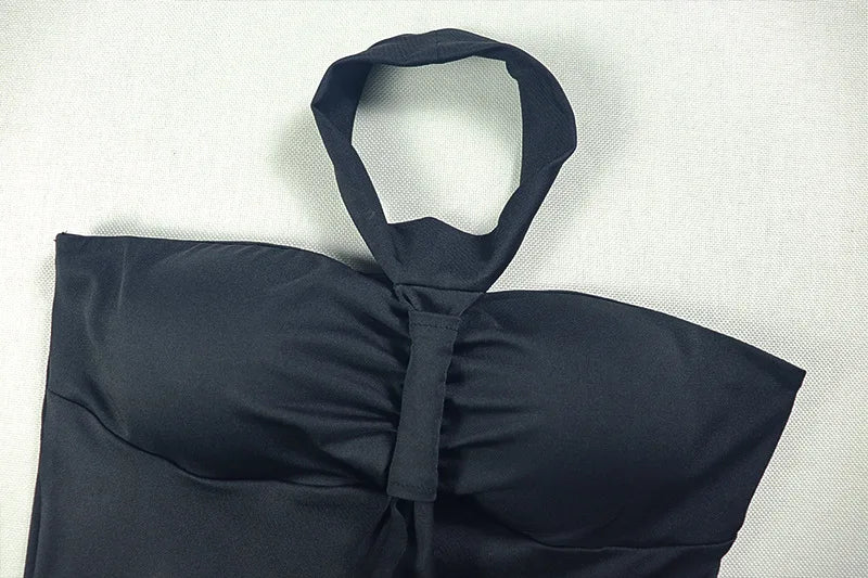 Elegant Halter Maxi Dress Women Backless Skinny Hand Strap Hem Summer Trend Sexy Vacation Birthday Party Vestidos