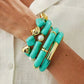 4 Styles Trendy Acrylic Resilient Elastic Bangle Women Retro Lake Blue Stacking Hand Accessories Daily New Jewelry Gift
