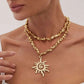 Vintage Plastic Beads Chain Necklace for Women New Trend 2025 Goth Sunflower Pendant Choker Necklace Party Jewelry Gift