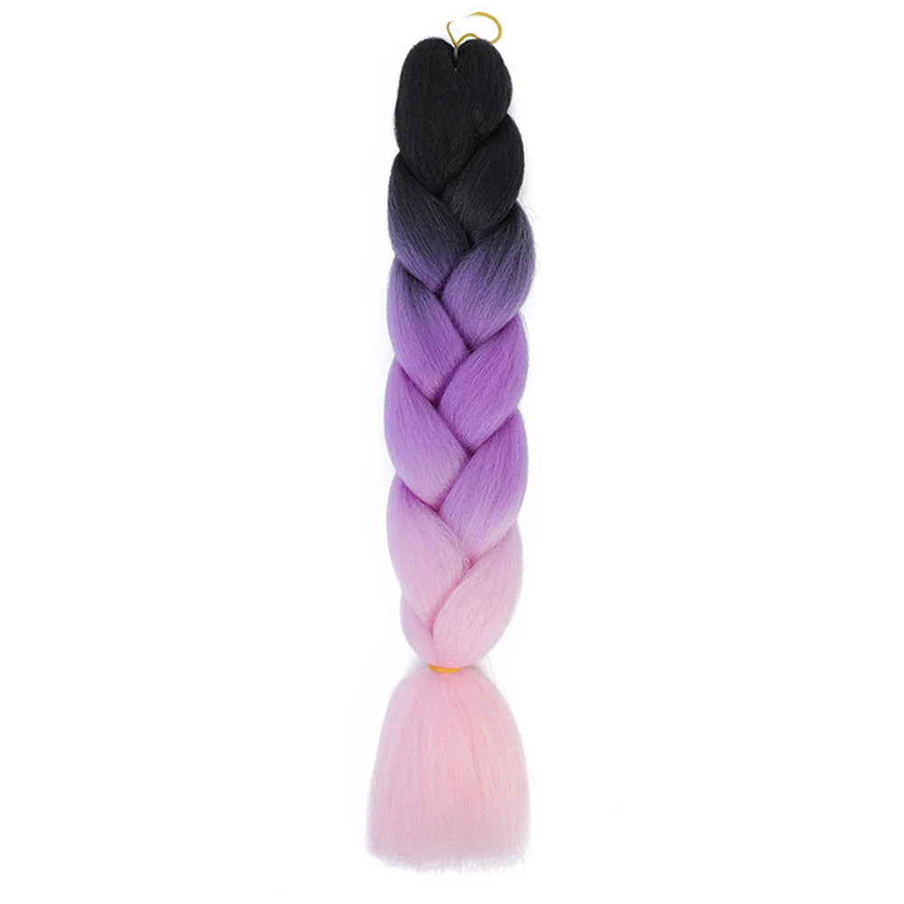 24 Inch Jumbo Braids Extensions Synthetic Braiding Hair Afro Ombre Color kanekalon Hair for Children Braid