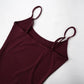 Solid Color Ribbed Knitted Spaghetti Strap Dress Summer Sleeveless Backless Split Maxi Long Dresses for Women