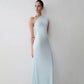 One Shoulder Asymmetric Maxi Dress with Hardware Elegant Black Party Dresses for Woman
