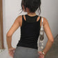 Fake Two-piece Tanks Top White Black Trendy Sleeveless Crop Tops Woman Summer Clothes 2026