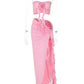 Sexy Skirt Two Piece Sets Women Flower Strapless Crop Tops And Midi Skirt Femme Backless Side Slit Sexy Two Piece Sets