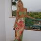 Tropical Floral Print Cut Out Backless Maxi Dress 2026 Woman Sexy Summer Dresses Beach Vacation Outfits