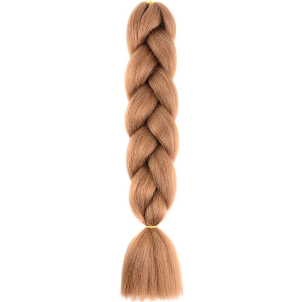 24 Inch Jumbo Box Braids Extensions Synthetic Braiding Hair DIY Hair Braids For Children Pink Purple Yellow Gray