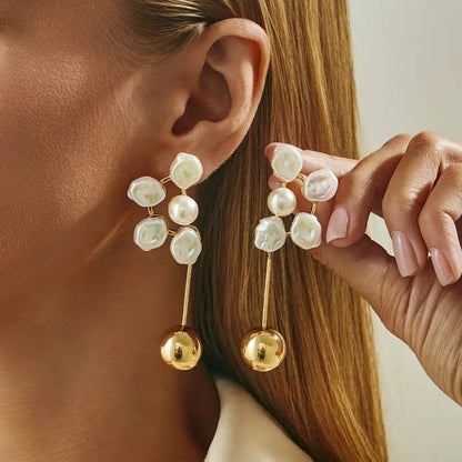 2026 New Fashion Kpop Elegant Imitation Pearl Drop Earrings for Women Temperament Exquisite Wedding Daily Banquet Jewelry