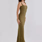 Women Elegant Lace Sexy Maxi Dress Sleeveless Spaghetti Strap Bodycon Dress Party Evening Cocktail Mermaid Dresses