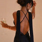 Halter V Neck Sexy Maxi Dress Women Fashion Hollow Out Spaghetti Strap Sleeveless Backless Bodycon Elegant Long Dress