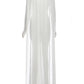 Turtleneck Ruched Elegant Long Dress Woman Mesh Patchwork Cape Full Sleeve Tassel Decoration Prom Party Gown Vestidos