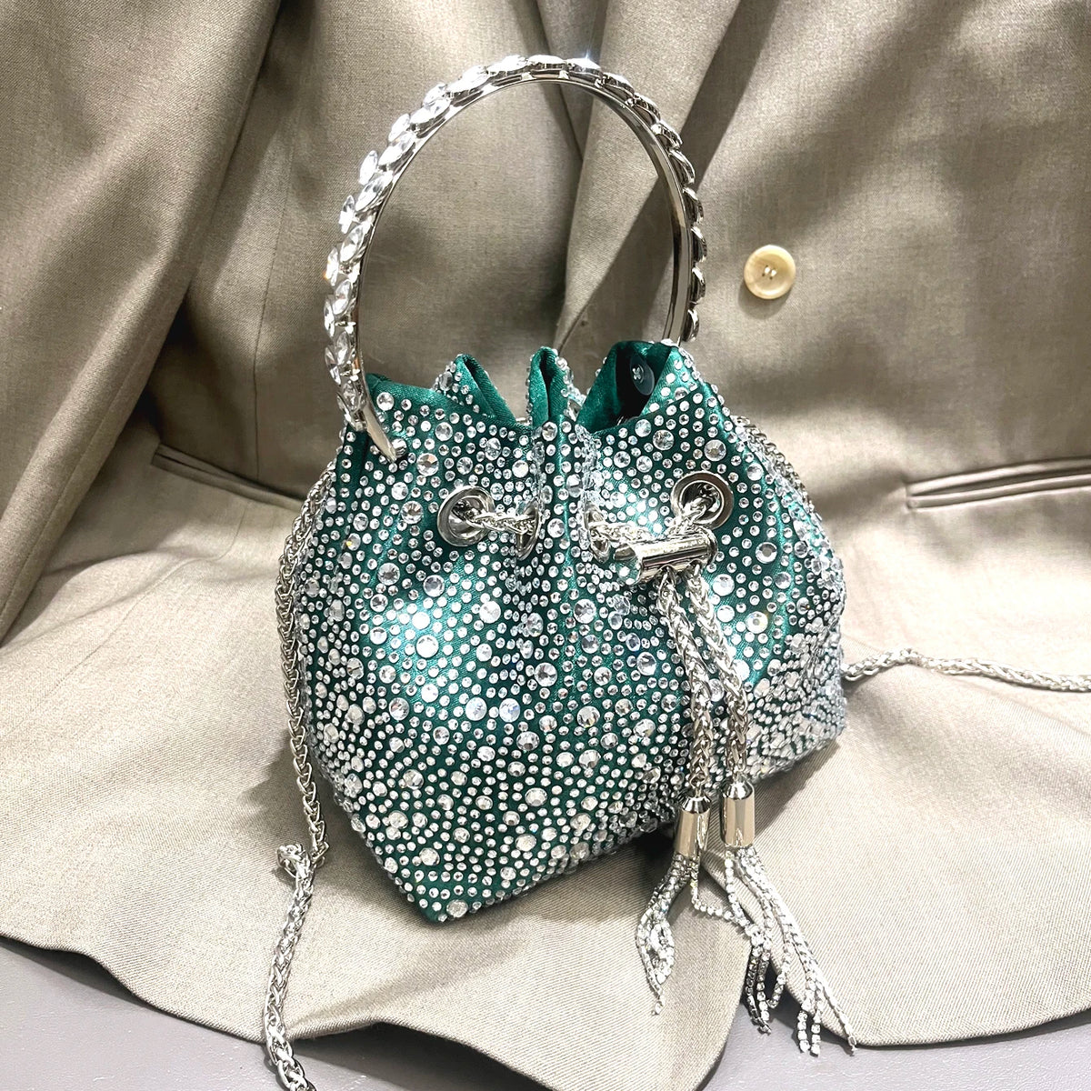 Rhinestones Evening clutch Bag Purses and handbag luxury Designer shoulder bag Shiny Crystal Clutch purse bucket bag