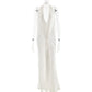 Summer White Dress Evening Party Elegant Satin Deep V Neck Backless Split Long Dresses for Woman Clothing