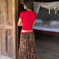 Patchwork Leopard Print Skirt Women Elastic Waist Classic Street Chic Summer Fashion Vacation Daily Leisure Clubwear